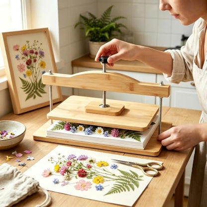 Dmnnlp Large Wooden Flower Press Kit 14.2" x 8" - Dried Flowers Plant Press for Kids & Adults, Great Gift for DIY Flowers Lovers, Craft Enthusiasts