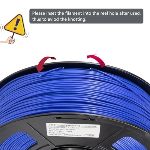 iSANMATE ASA Filament 1.75mm Blue 1KG, UV & Weather Resistant 3D Printer Filament Perfect for Outdoor Functional Parts, Dimensional Accuracy +/- 0.02mm, 1kg Spool (2.2lbs) - color: Blue