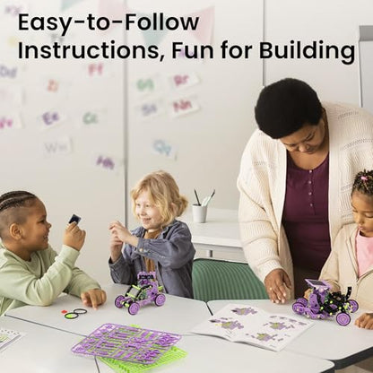 Sillbird Solar Building Robot Kit, 12-in-1 STEM Gift for Boys Aged 8-14 - color: Purple-green