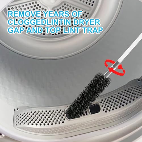 30 Feet Dryer Vent Cleaning Brush Kit, Multi-Purpose lint Cleaning Brush with 4" and 6" Brush Head, Professional Lint Cleaning Accessories for Chimneys, Ducts, Dryers, Crevices