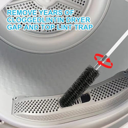 30 Feet Dryer Vent Cleaning Brush Kit, Multi-Purpose lint Cleaning Brush with 4" and 6" Brush Head, Professional Lint Cleaning Accessories for Chimneys, Ducts, Dryers, Crevices