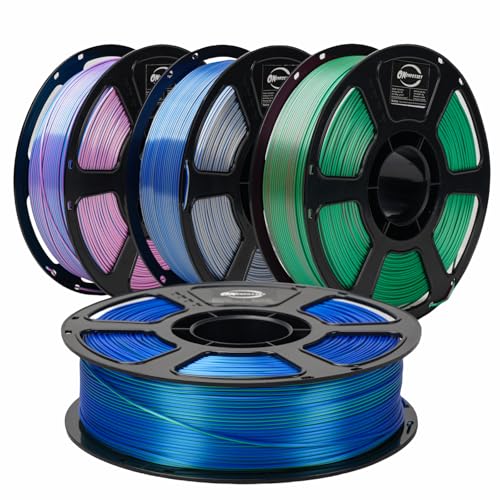 Dual Color Silk PLA 4KG 1.75mm 3D Printer Filament 4D-2 - color: Pla-(1kg*4 Dual Shiny Bluepink+bluegreen+bluesilver+rosegreen)
