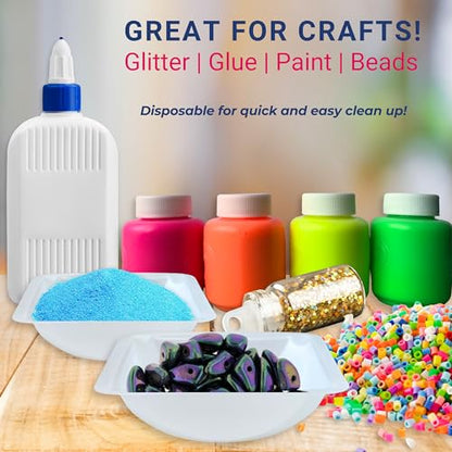 Plastic Trays 100mL, 125 Pack Medium Weigh Boats, Lab Scale Weighing Dishes