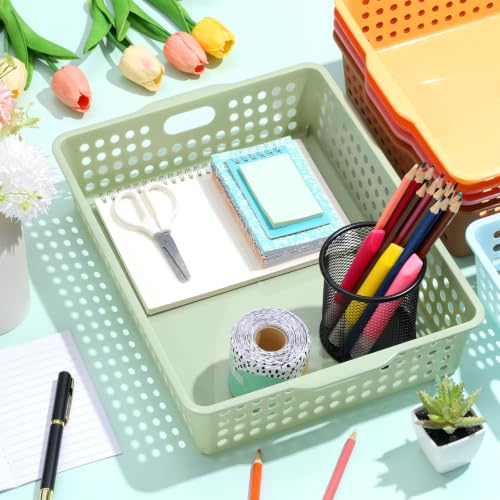 6 Pack Turn‑in Paper Trays for Classroom, Retro - color: Retro