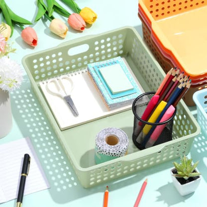 6 Pack Turn‑in Paper Trays for Classroom, Retro - color: Retro