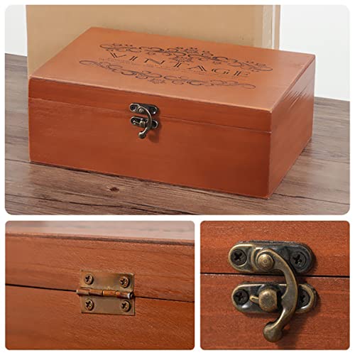 24 Sets Retro Jewelry Box Hinges and Latches Hooks, Small Latches Hinges for Wooden Boxes Hardware, Antique Cabinet Furniture Hinges Hasp Clasp - Bronze Tone (24pcs) - color: 24pcs