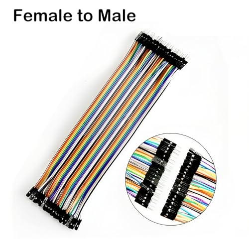 120pcs Dupont Wire 20cm 2.54mm Breadboard Jumper Wires Cable Kit 40pin Male or Female, Dupont Cable for Arduino, Raspberry Pi DIY