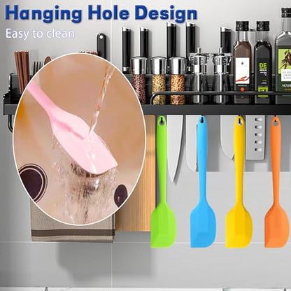 COLOGO Silicone Spatulas, 8 Pack 11 Inch, Seamless One-Piece Design - size: 11 INCHES