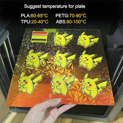 Kobra S1/Kobra 4/ Kobra X Build Plate 264x276mm Double Sided Chameleon PEO+Starry PEY Build Plate Flexible Spring Steel Heated Printing Bed Platform for Anycubic Kobra S1/Kobra X/4 3D Printer - style: PEY Plate