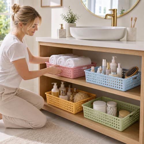 6 Pack Turn‑in Paper Trays for Classroom, Retro - color: Retro