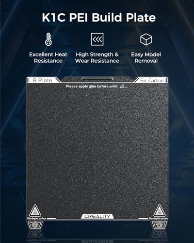 Creality Official K1C Build Plate, 235x235mm Textured Surface PEI Sheet Magnetic Flexible Spring Steel Bed Plate for 3D Printer K1 SE/K1/Ender 3/3 V2/3 V3/3 V3 KE/3 V3 SE (Without Magnetic Base) - color: Textured Black, size: K1C/K1SE