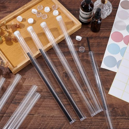 PH PandaHall 20 Pack Clear Plastic Tube 12.9 Inch Long Round Tubes Empty Tube Container with Lid Transparent Storage Tubes Rigid Tube for Incense Sticks Seed Beads Bath Salt Candy Party Favors
