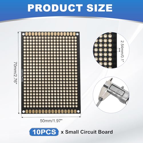 MECCANIXITY 10Pcs Solderable Breadboard, 2.76"x1.97" Double Sided Circuit Board Black Gold-Plated PCB Board Small Prototype Board for DIY Electronics Projects Apply to Soldering Projects - color: Black Gold-Plated, size: 2.76"x1.97"