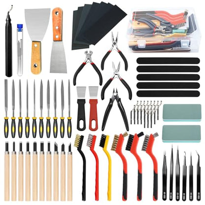 AOBOPLE 96 Pcs 3D Printer Tool Kit with Deburring Tool for FDM/SLA Printers - color: 96 Pcs