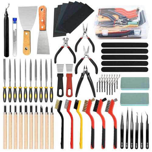 AOBOPLE 96 Pcs 3D Printer Tool Kit with Deburring Tool for FDM/SLA Printers - color: 96 Pcs