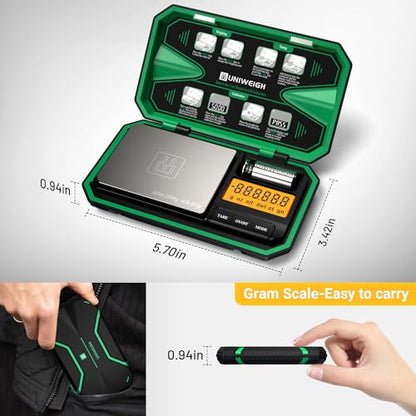 UNIWEIGH Digital Pocket Scale Precision 200g/0.01g Scale Grams Ounces - color: Green