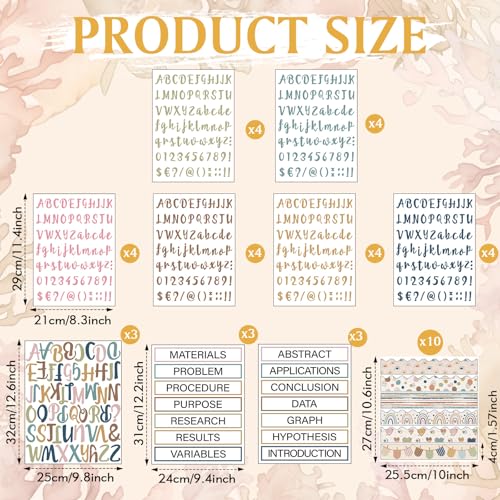 Dispowreath 93 Pcs Science Fair Board Decor Trim Letters,Boho Style - style: Boho Style