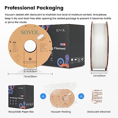 Sovol 3D Printer PLA Filament 2kg Spool Printing Materials, Black+White - color: Black & White, size: 2 KG