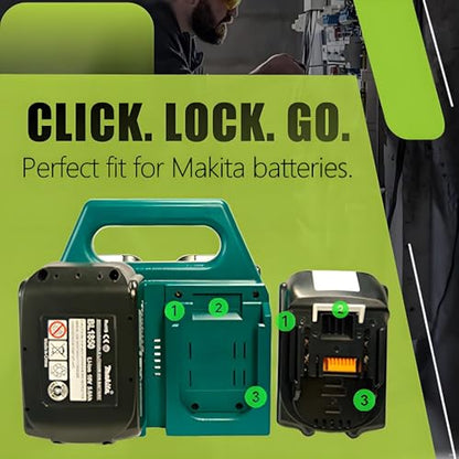 4-Slot Battery Holder for Makita 18V 14.4V, Tool Storage Rack with Handle - size: MT-4
