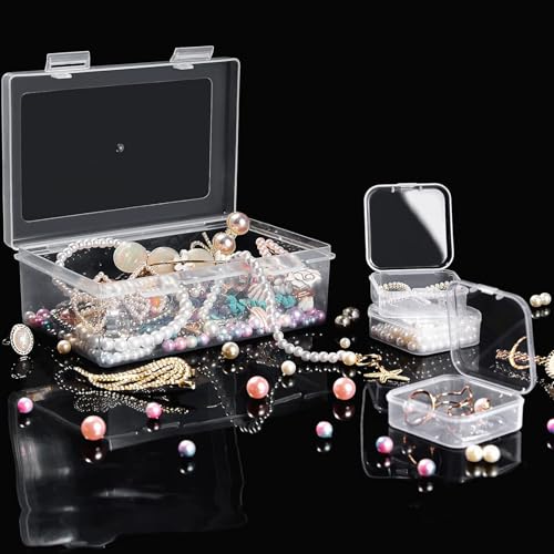 15-Grid Plastic Storage Box - Clear Bead Organizer with Hinged Lid, Mini Craft Supply Container