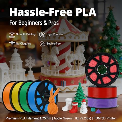Kingroon PLA Filament 1.75mm 1kg, Bright Apple Green, ±0.02mm Dimensional Accuracy, Clog-Free & Tangle-Free, Fit Most FDM 3D Printers - color: 1kg Bright Apple Green
