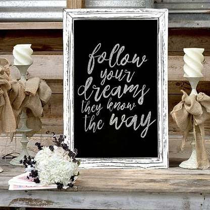 11"x17" Tabletop Chalkboard Sign with Stand - White - color: White, size: 11"W x 17"H