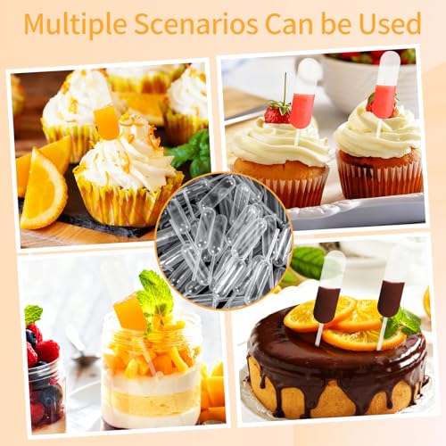 100 Pcs 4ml Jam Dropper Straw, Plastic Pipettes Dropper for Cupcakes