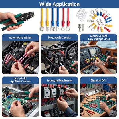 CONLI 350Pcs Crimp Connectors Male and Female Spade Connector 39 Types
