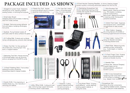124Pcs 3D Printing Accessory Tools with Tool Bag - style: Tools with Oxford bag