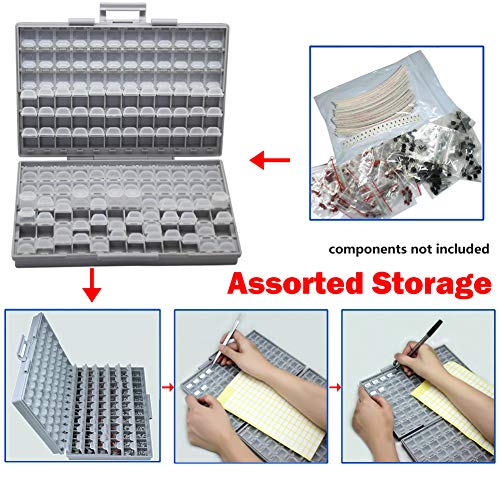 AideTek 4 units BOX-ALL-144 Compartments Empty Enclosure SMD SMT Organizer Great Surface Mount Components Organizer - style: 4BOXALL144