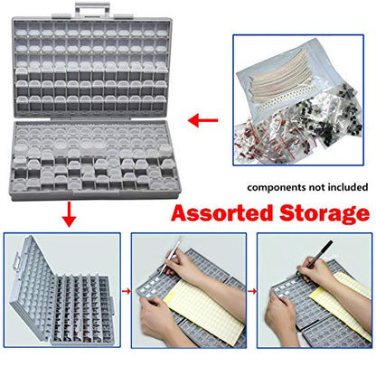 AideTek 4 units BOX-ALL-144 Compartments Empty Enclosure SMD SMT Organizer Great Surface Mount Components Organizer - style: 4BOXALL144