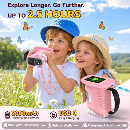 1000X Handheld Digital Microscope for Kids: Includes 32GB Card & EVA Case - color: Pink