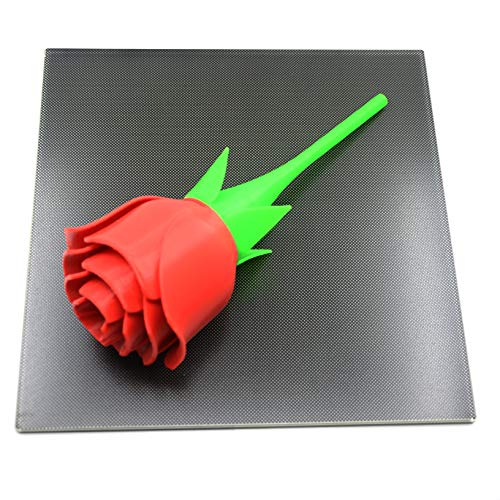3D Printer Platform Heated Bed 235x235x4mm Build Surface Tempered Glass Upgraded Build Plate with 4pcs Clips (235x235mm) - size: L*W*H:235x235x4mm