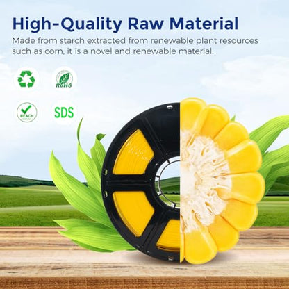 FLASHFORGE PLA Flexible 1.75 mm, 4X Longer Stretch 3D Printer Filament 1Kg (2.2lbs) Spool - Dimensional Accuracy +/- 0.02 mm, Ideal for Printing Soft Accessories - color: Yellow