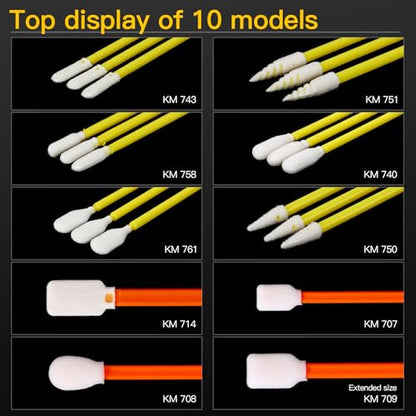 100Pcs 10-Type Variety Microfiber Cleaning Swabs