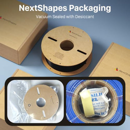 NextShapes PETG 3D Printer Filament 1.75mm,1KG Cardboard Spool - color: Black