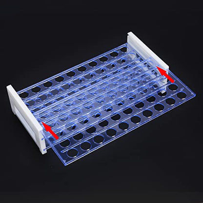 stonylab Test Tube Rack, 3-Tier Detachable Blue Plastic Holder Stand Rack, for Laboratory Scientific Experiments, 5/8 inch 50-Place - size: 5/8 inch