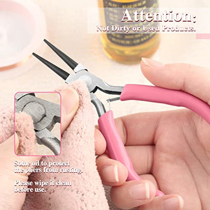 5-Inch Round Nose Pliers for Jewelry Making Wire Bending Tools Wire Looping Plier Small Needle Nose Pliers Smooth Jaws Mini Jewelry Making Supplies for Creating Bracelets Earrings Necklaces - style: Round Nose Pliers