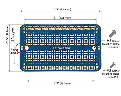 ElectroCookie Solderable Breadboard PCB Board for Electronics Projects Compatible for DIY Arduino Soldering Projects, Gold-Plated (5 Pack + 1 Mini Board, Blue) - color: 1.Blue
