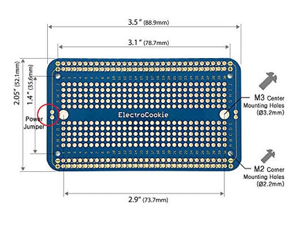 ElectroCookie Solderable Breadboard PCB Board for Electronics Projects Compatible for DIY Arduino Soldering Projects, Gold-Plated (5 Pack + 1 Mini Board, Blue) - color: 1.Blue