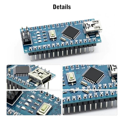 Nano V3.0 Board with Cable, AYWHP 1PCS Nano Board ATmega328P, CH340G Chip 5V 16M, Microcontroller Compatible with Arduino Nano (Mini USB Port) - size: 1