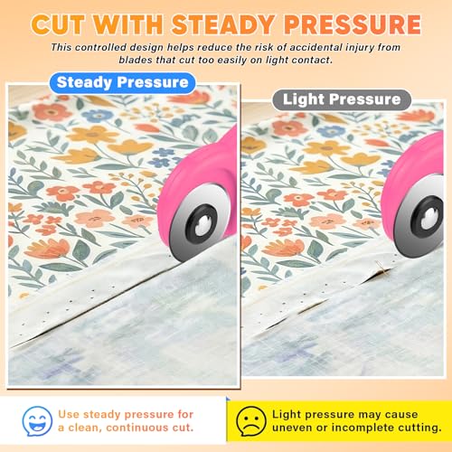 DIYSELF Rotary Cutter, Sharp Rotary Cutters for Fabric, 45 mm Quilting Cutter with Safety Lock, Fabric Cutter, Craft Supplies Sewing Tools, Mat Cutter Blades Rotary Tool for Quilting Projects (Pink) - color: Pink