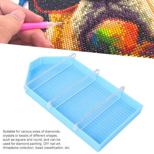 Anu Limen Bead Sorting Tray, Plastic Organizer with 3 Isolation Plates and Brush, Blue, 14 x 7.8 cm(Blue) - color: Blue