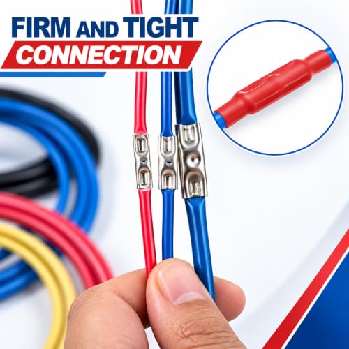 420PCS Non Insulated Butt Connectors with Crimping Tool, 24-8 AWG - style: 420 PCS Non Insulated Connectors With Crimper