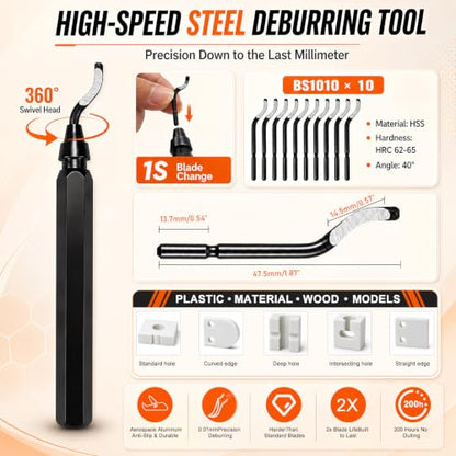 77 PCS 3D Printer Tool Kit with Storage Case,3D Printing Tools Set with Nozzle Cleaning Kit,Deburring Tool,Filament Cutter,Scraper and Accessories for Maintenance,Print Cleaning,Repair and Finishing
