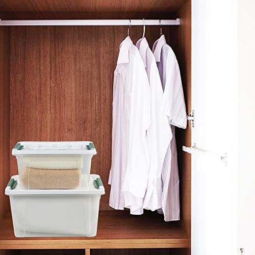 Jekiyo Clear Latching Box, Plastic Storage Bin, 2 Packs(6 Quart&14 Quart) - size: 6 Quart&14 Quart