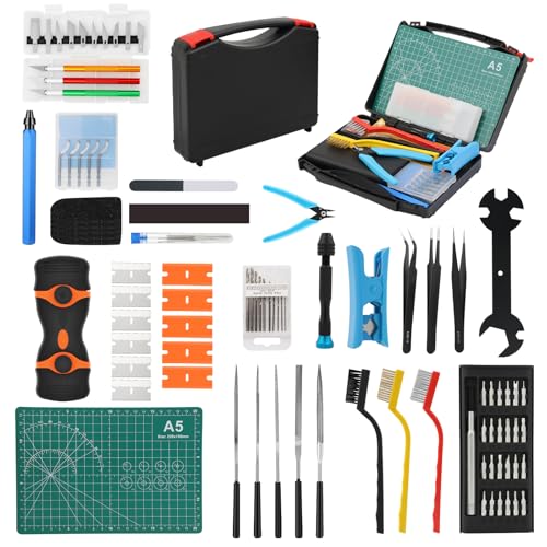 3D Printer Tools Kit, 100pcs 3D Printer Accessories for All FDM/SLA Printers Includes Deburring Tool,Cleaning Kit, Sanding Kit, Nozzle Cleaning Needles, Scraper Tools, Maintenance kit, Brushes