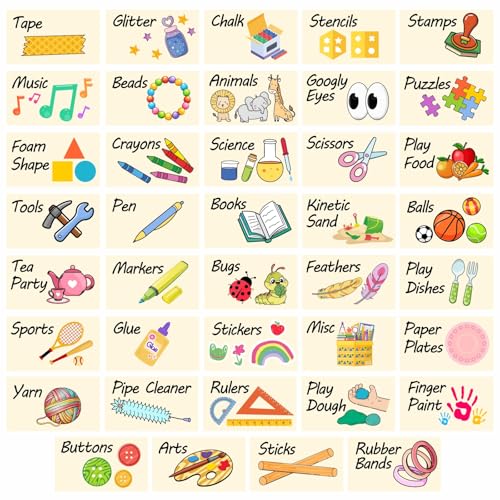 Classroom Organization Stickers Kids Playroom Organizer Labels Storage Bins - color: Kids Label