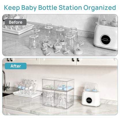 Vtopmart Clear Stackable Storage Drawers Set of 8, Plastic Organizer Bins - style: 4 Small+2 High+2 Wide