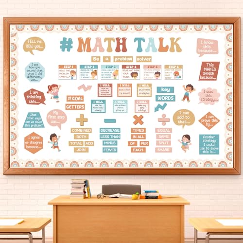 Pajean 85 Pcs Math Bulletin Board Set Retro Math Posters Classroom Decorations for Elementary Middle High School Mathematics Education Posters Teacher Supplies - style: Retro
